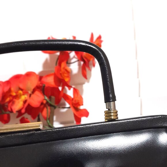 Vintage Garay CONVERTIBLE Clutch Tote Bag Black SMALL FLAW Minimalist - Picture 2 of 8